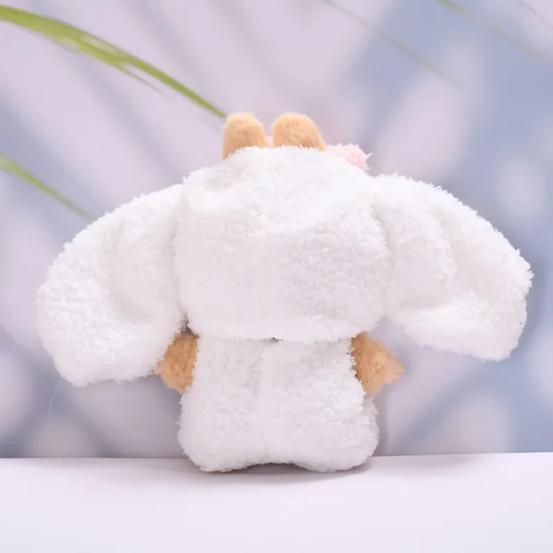 15 17cm labubu doll clothes bunny hooded onesie and shorts set