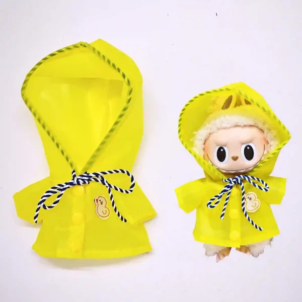 15 17cm labubu doll raincoat outfit durable and washable