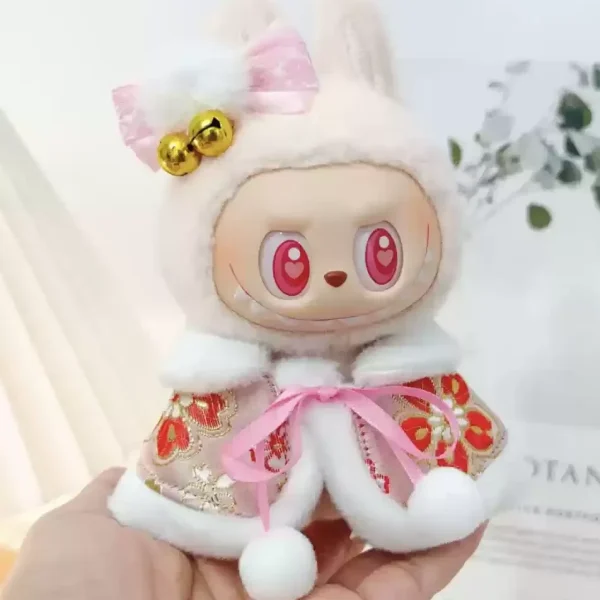 15 17cm labubu doll winter outfit set button closures