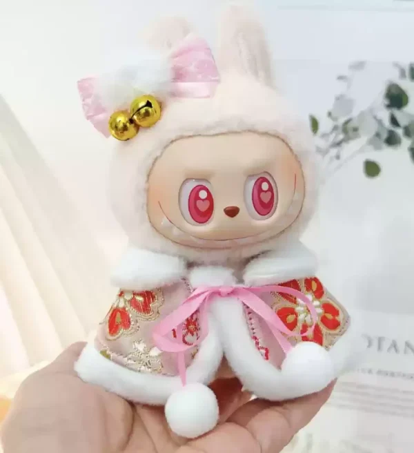 15 17cm labubu doll winter outfit set button closures