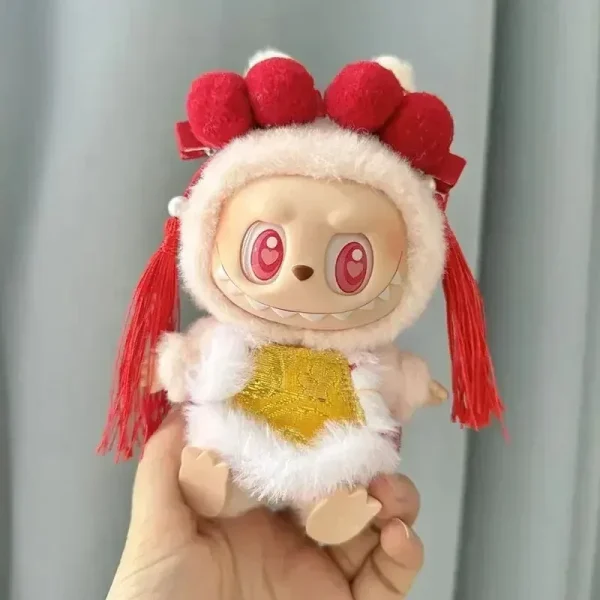 15 17cm labubu doll chinese new year clothing accessories