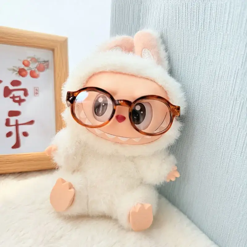 15 17cm labubu doll clothing grey hoodie set