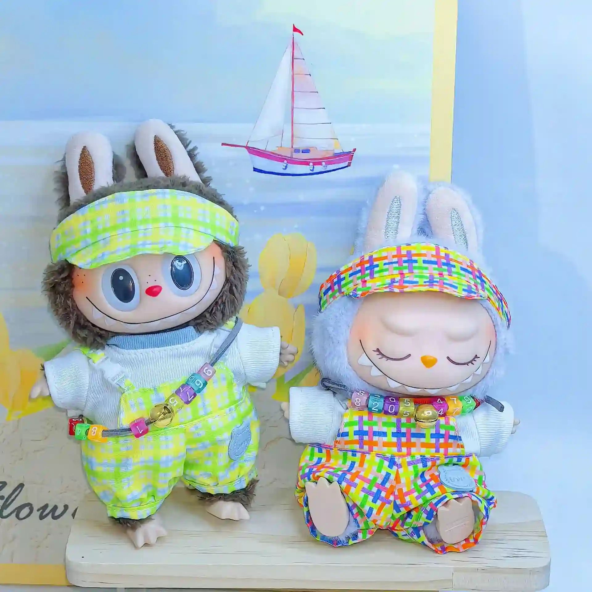 15 17cm labubu doll clothing set playful casual summer style