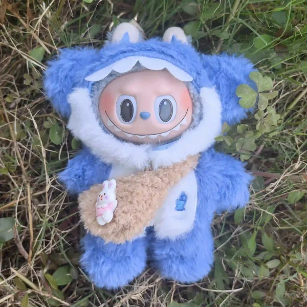 15 17cm labubu doll compatible plush monster costume and satchel
