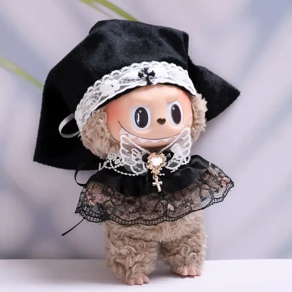 15 17cm labubu doll nun uniform 2 piece set clothing