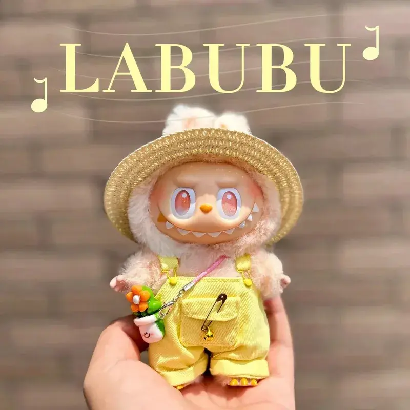 15 17cm labubu doll summer overalls outfit set compatible with v1 v2 v3