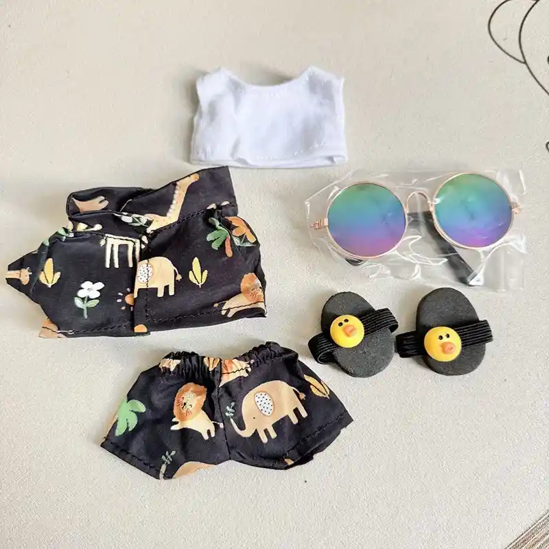 15cm 17cm labubu doll clothes summer beach resort style