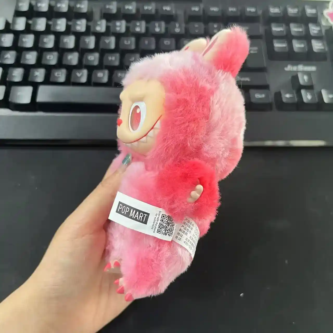 16cm labubu bunny plush keychain for bags and keys