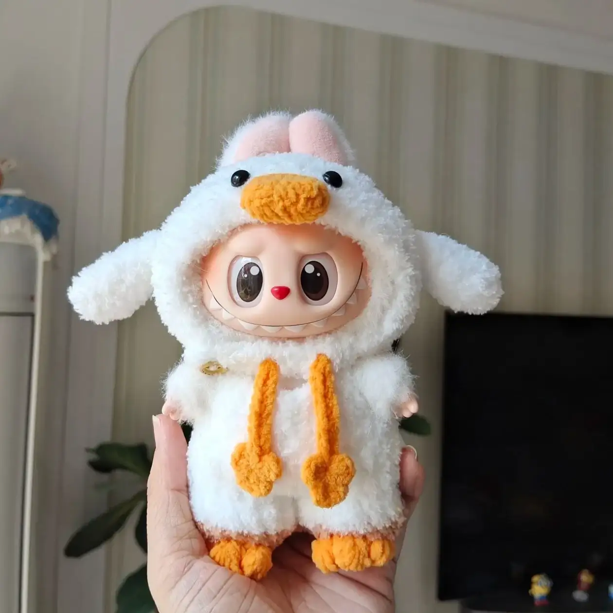 17cm Labubu V1 V2 V3 crochet duck costume outfit