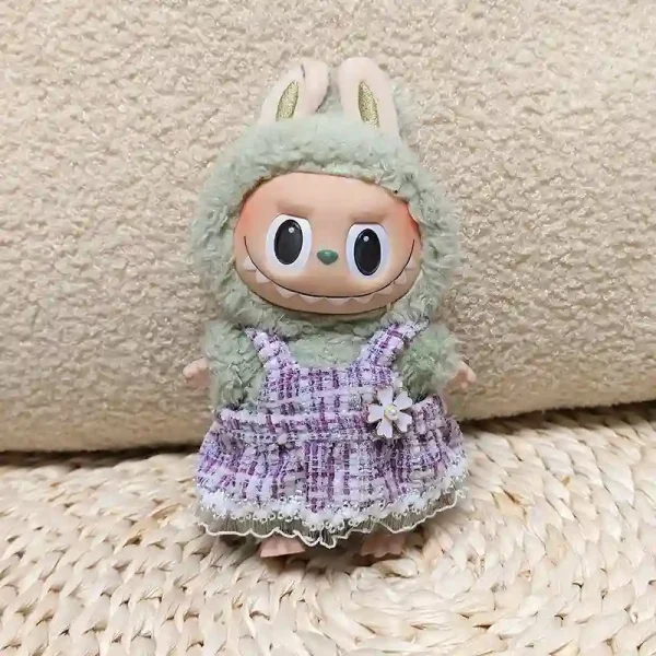 17cm Labubu bunny costume for doll collectors