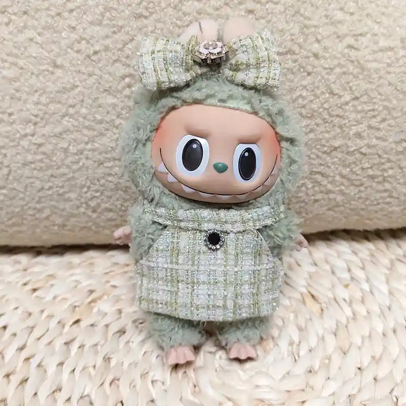 17cm Labubu bunny outfit dress set for collectible dolls