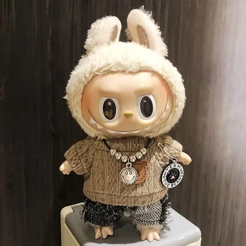 17cm Labubu clothes plush hoodie outfit set kpop fan gift