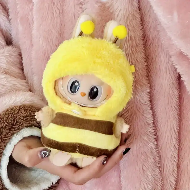 17cm Labubu doll bee costume plush outfit accessory