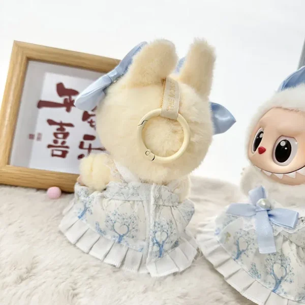 17cm Labubu doll blue dress outfit enhance dolls appearance