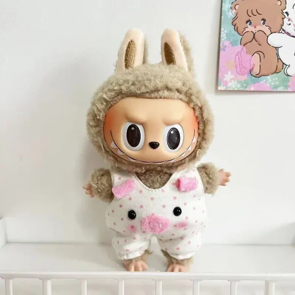 17cm Labubu doll bunny costume stylish and cute