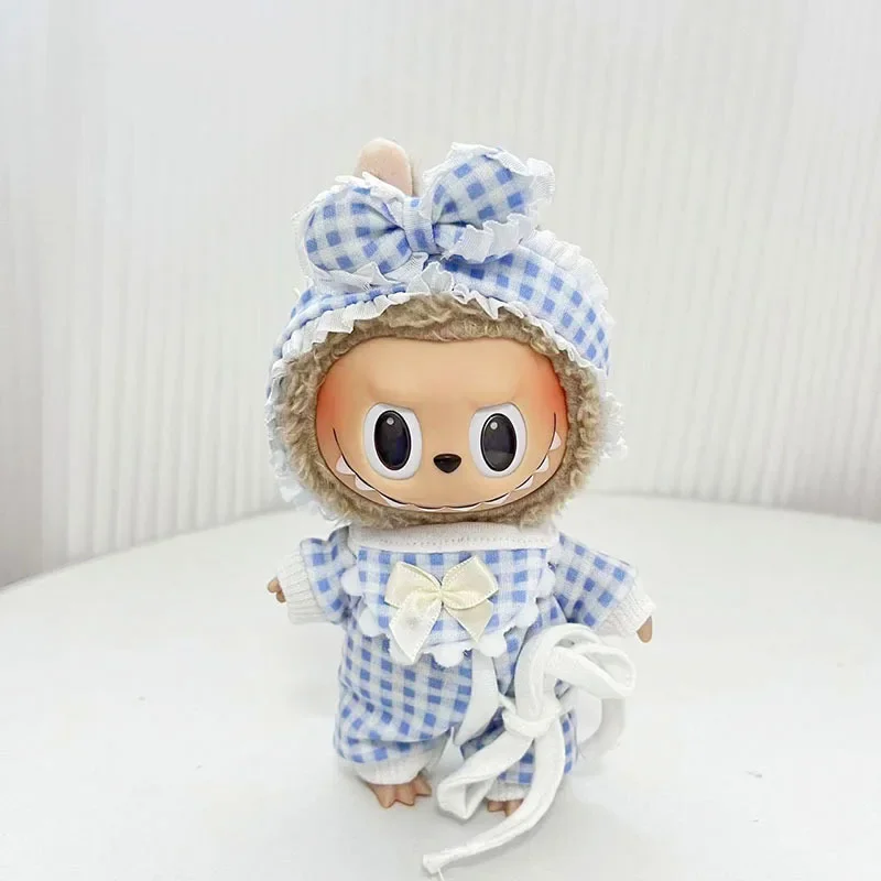 17cm Labubu doll bunny costume with black loafers