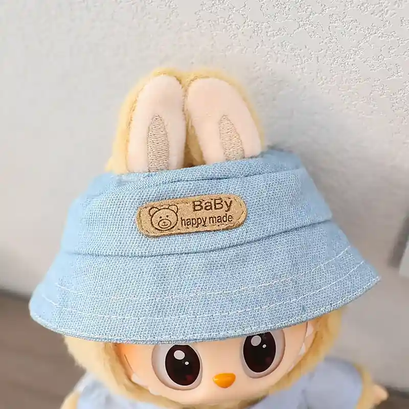 17cm Labubu doll bunny hat outfit set for doll lovers