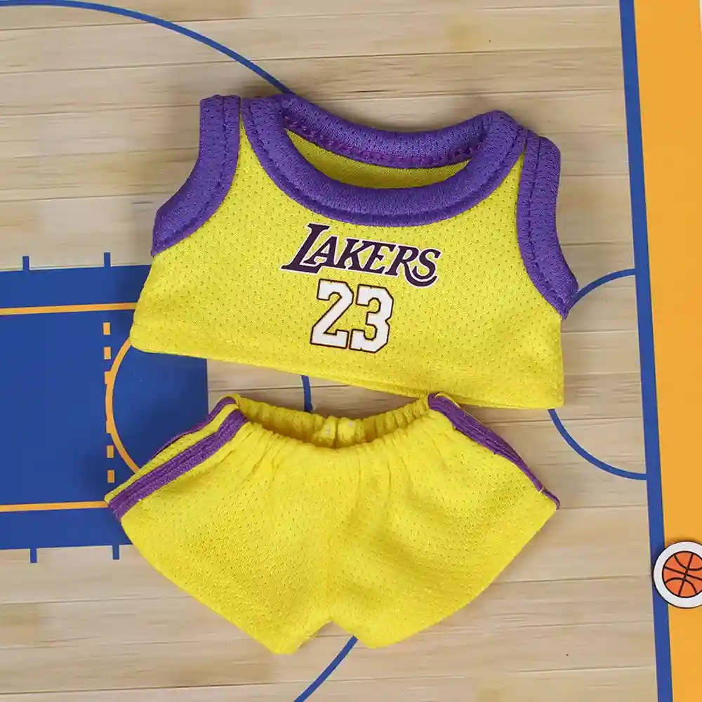 17cm Labubu doll clothes Lakers themed outfit gift