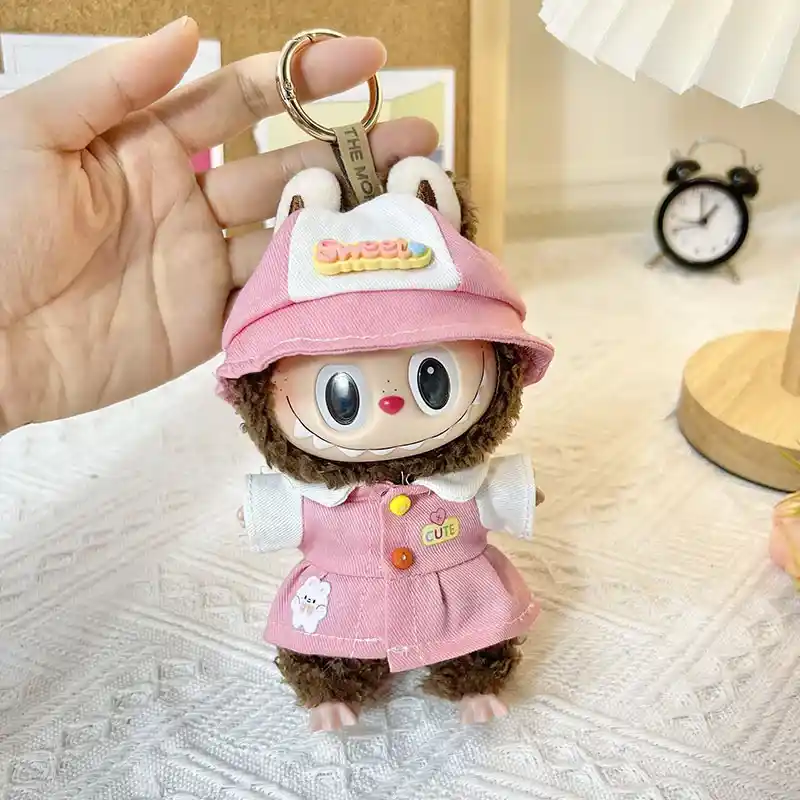 17cm Labubu doll clothes bunny outfit with shoes
