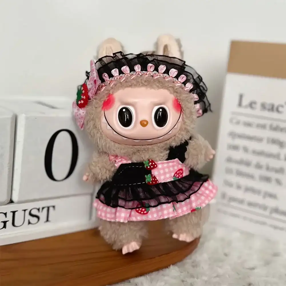 17cm Labubu doll clothes hoodie color match outfit