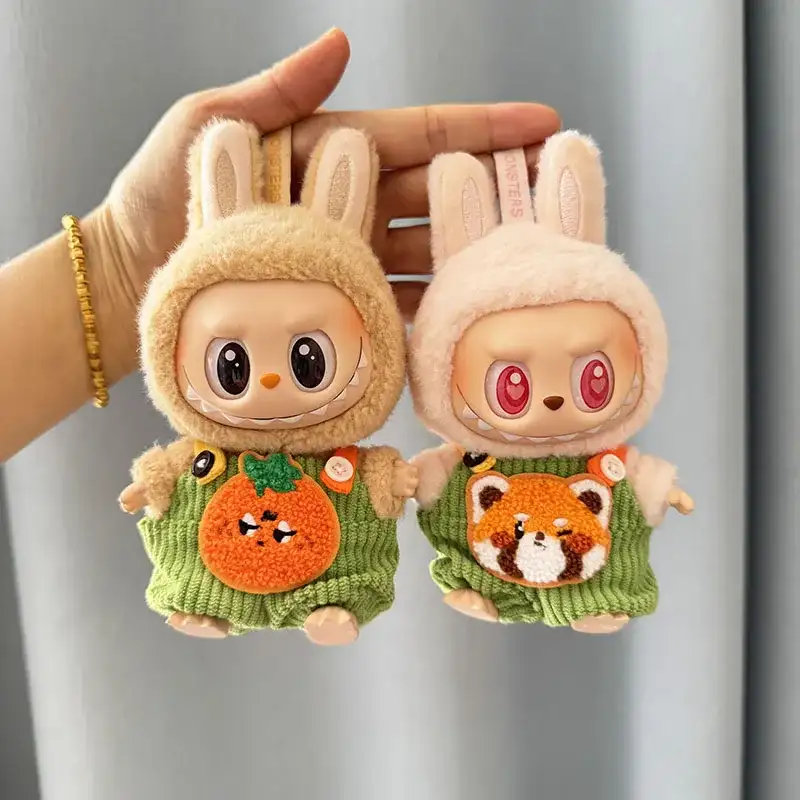 17cm Labubu doll clothes set featuring red panda design