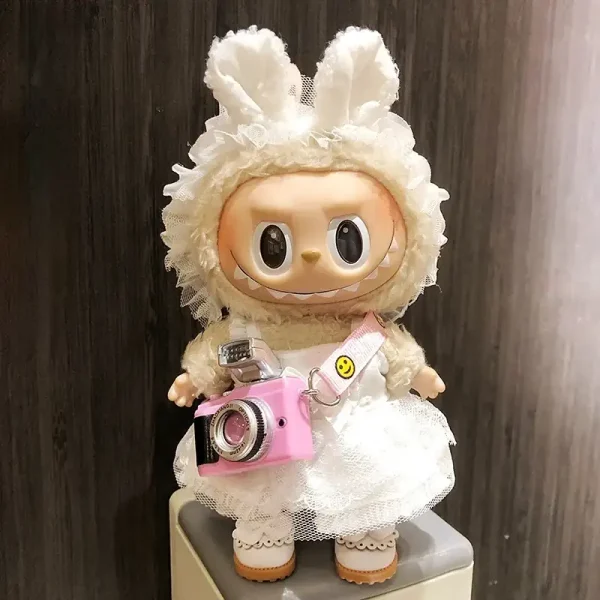 17cm Labubu doll clothes set including shoes and charming bag