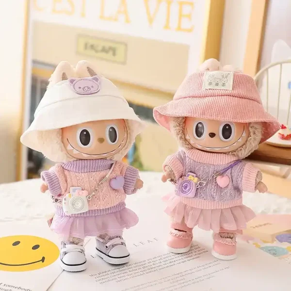 17cm Labubu doll clothes set korean kpop style