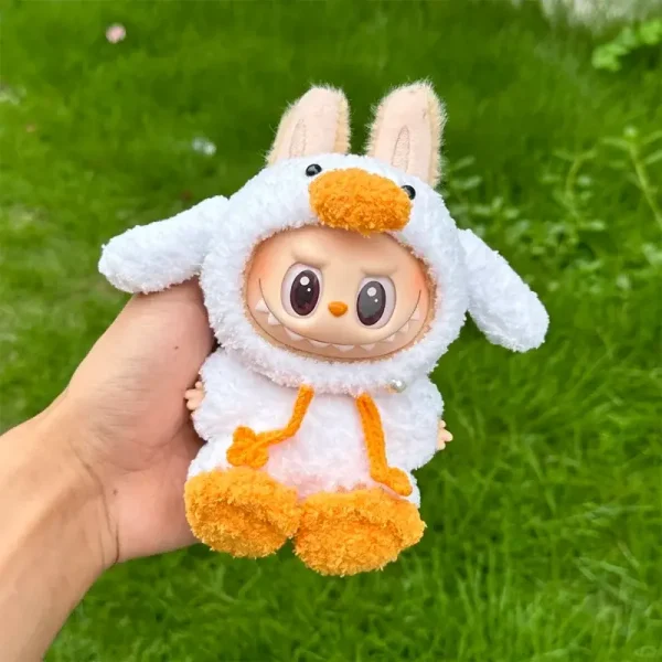 17cm Labubu doll crochet duck costume with bag pendant