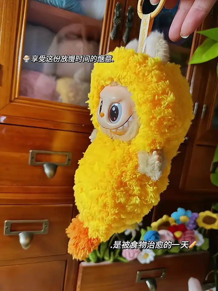 17cm Labubu doll fried shrimp costume v1 v2 outfit