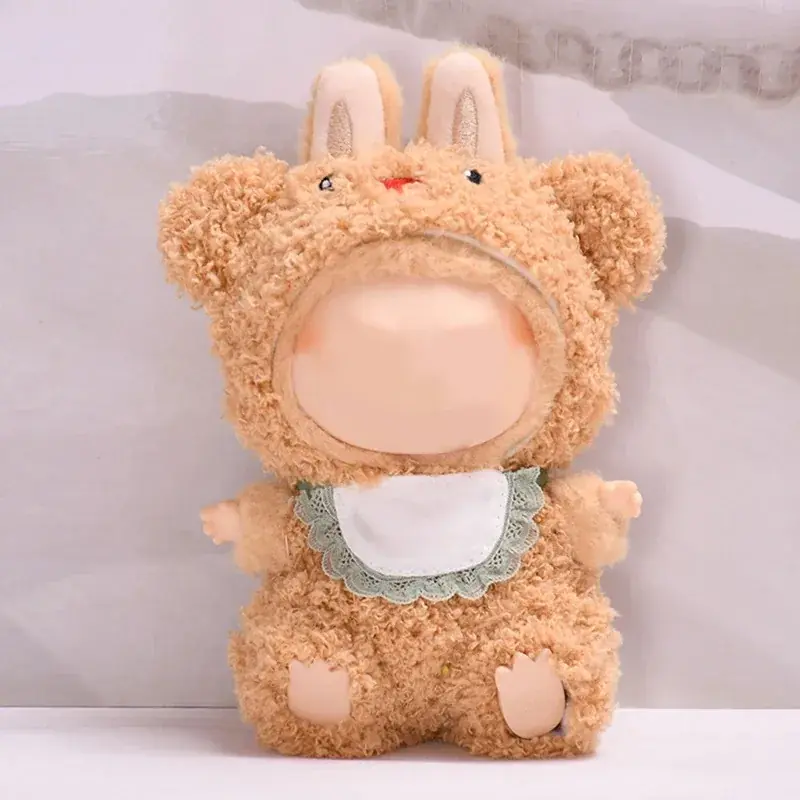 17cm Labubu doll frog costume with hood and ears