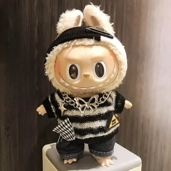 17cm Labubu doll jumpsuit outfit set multiple design variations