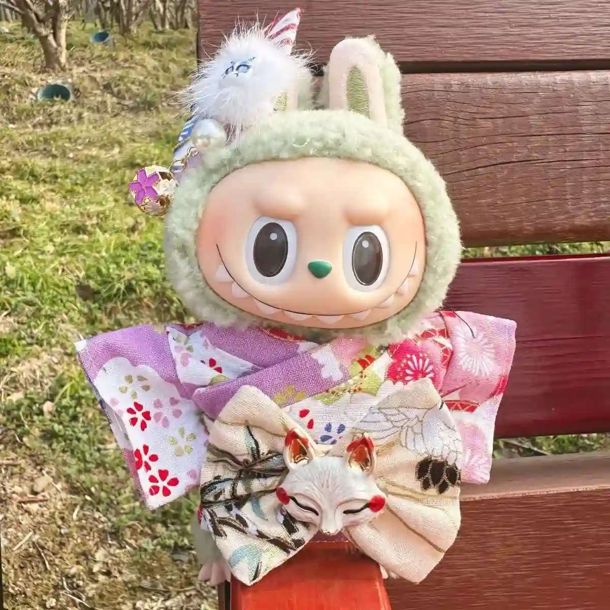 17cm Labubu doll kimono outfit set first generation