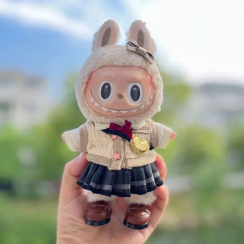 17cm Labubu doll outfit charming schoolgirl aesthetic