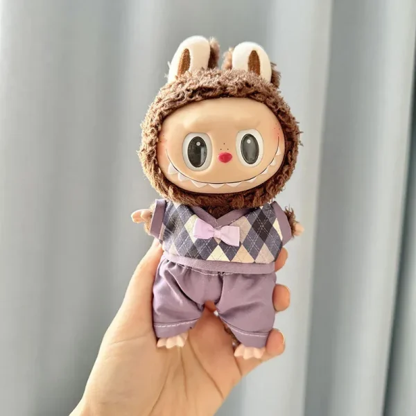 17cm Labubu doll outfit pleated skirt or pants option
