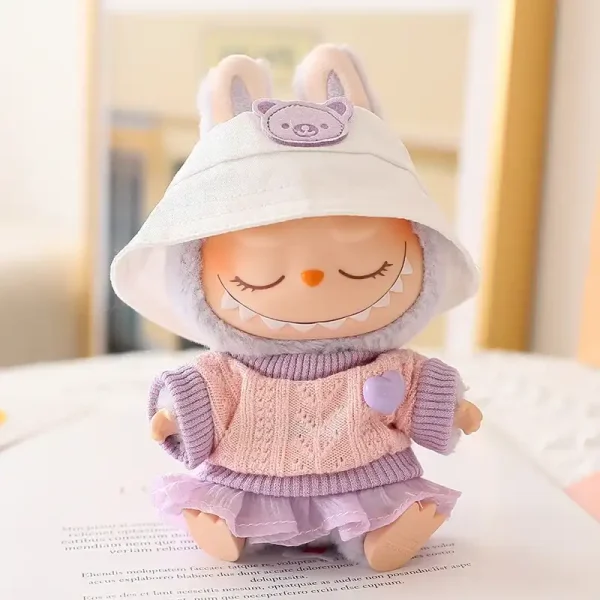 17cm Labubu doll outfit set sitting party dolls