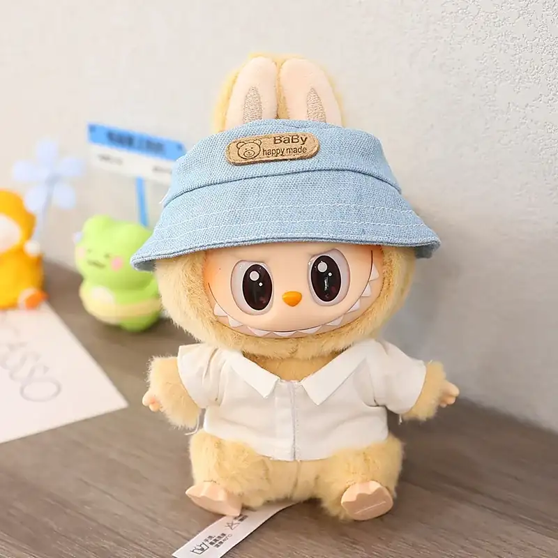 17cm Labubu doll outfit with tiny bottle charm accessory