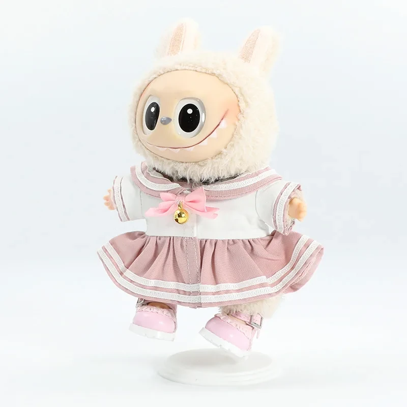 17cm Labubu doll sailor dress outfit with matching shoes accessories