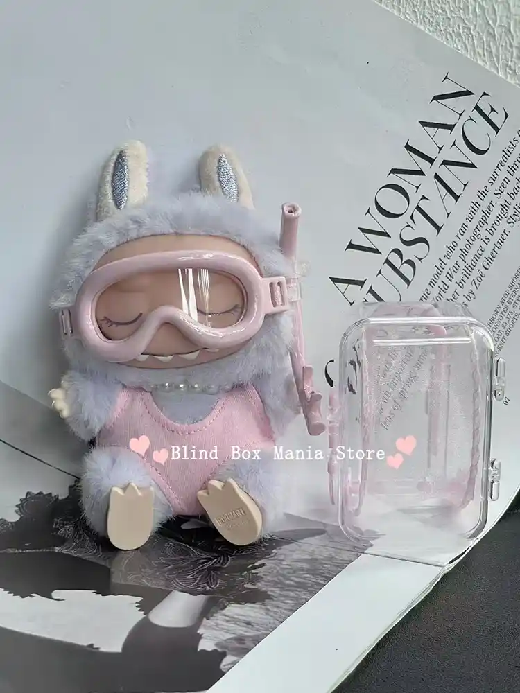 17cm Labubu doll summer beach swimsuit diving outfit