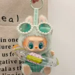 17cm Labubu doll summer swimsuit with oversized sunglasses