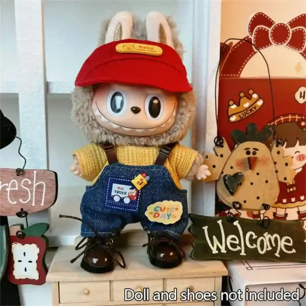 17cm Labubu mini doll clothes outfit accessories stylish clothing