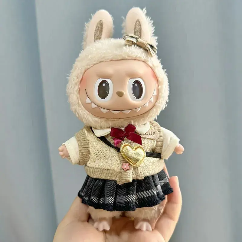 17cm Labubu school uniform outfit doll clothes set