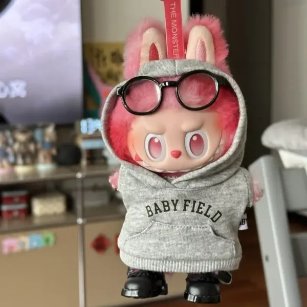 17cm labubu doll baby field hoodie outfit soft fabric