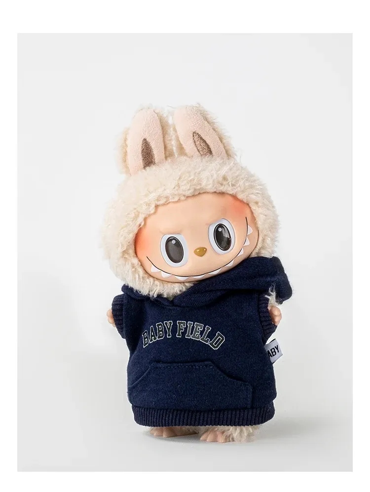 17cm labubu doll clothes baby field hoodie and shoes set