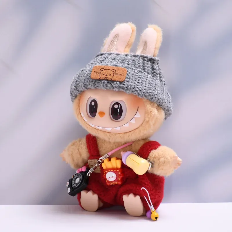 17cm labubu doll clothes bunny outfit set soft plush