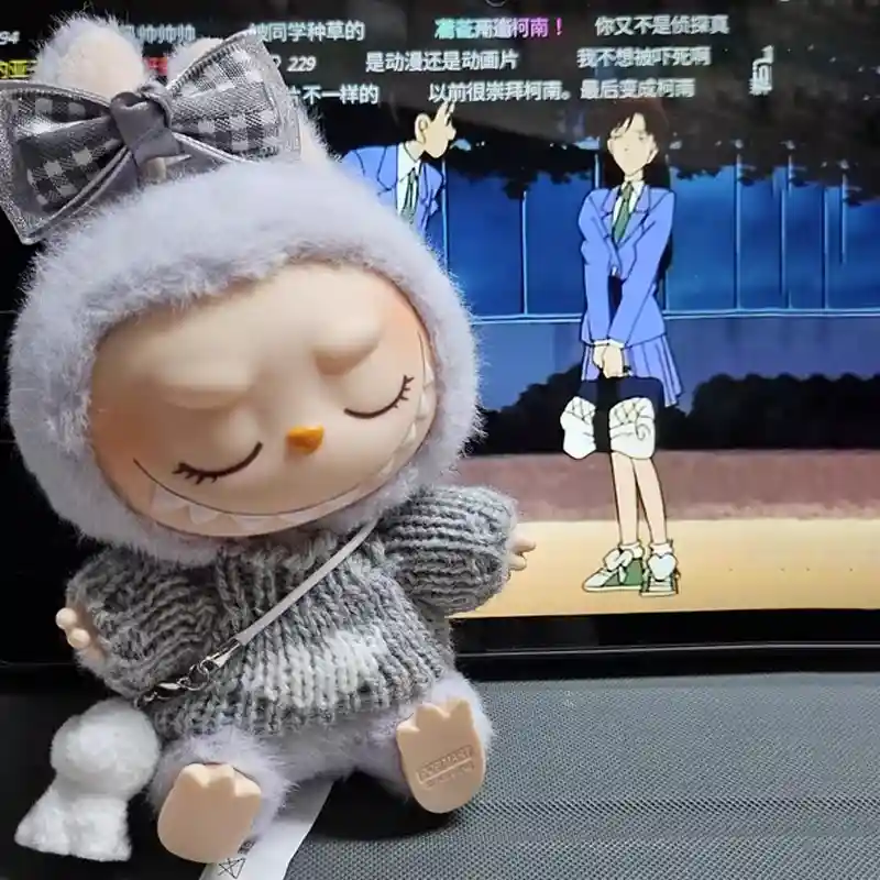 17cm labubu doll clothes bunny sweater accessory set