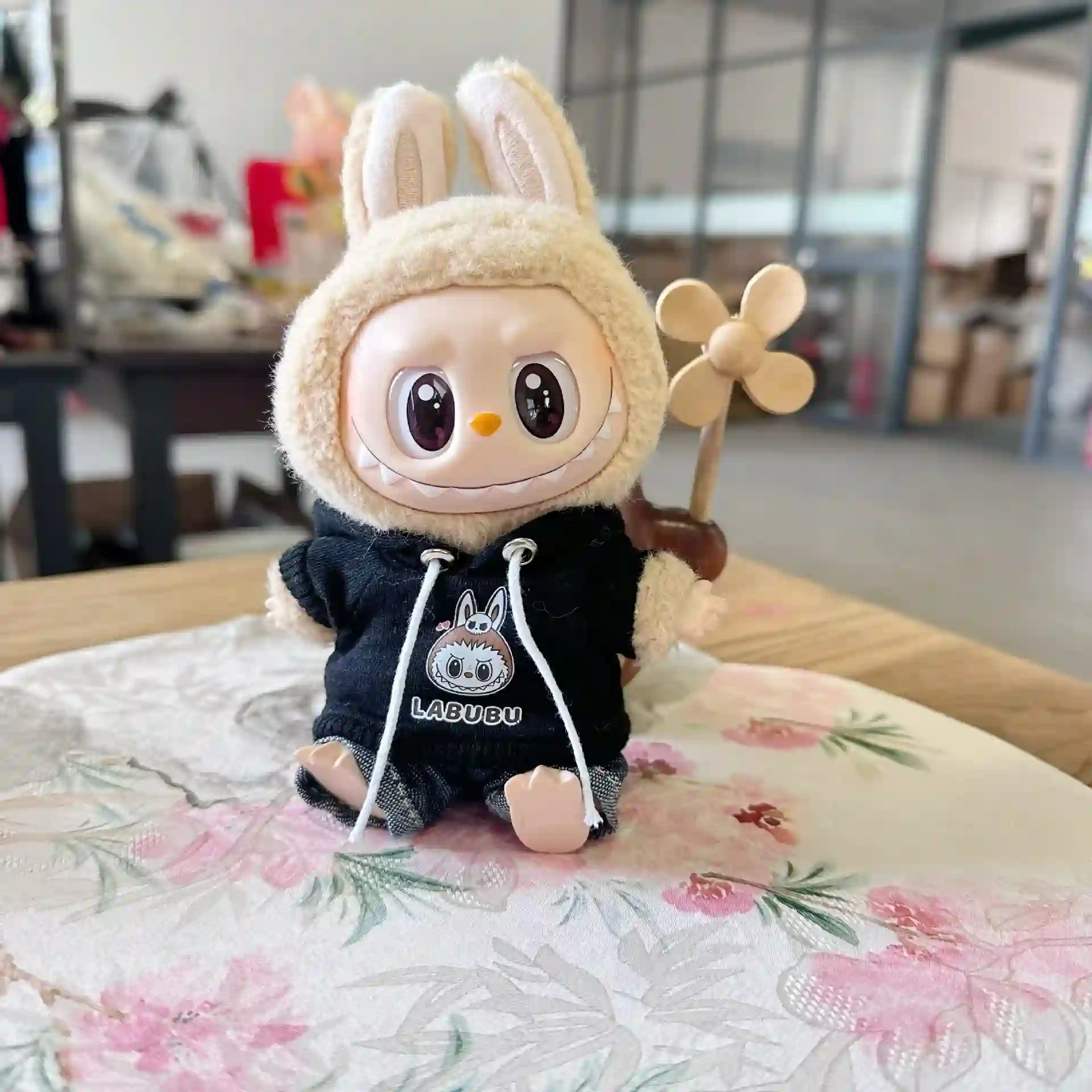 17cm labubu doll clothes trendy bear hoodie outfit set kpop