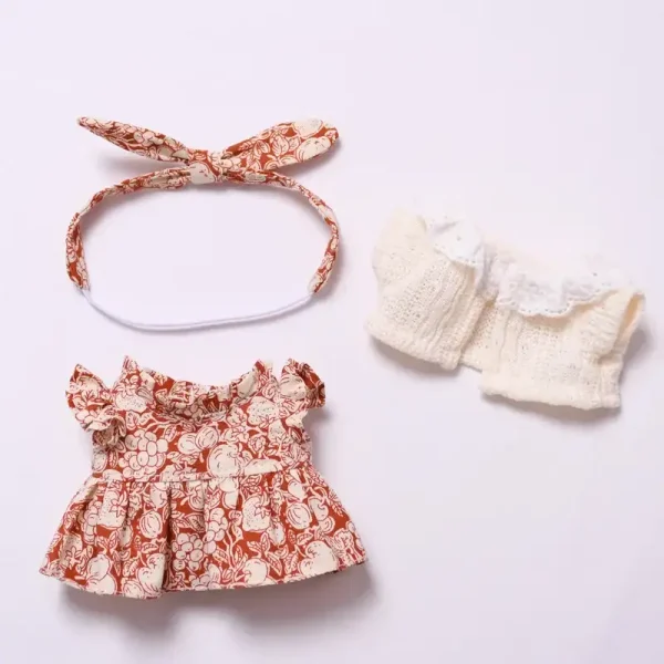 17cm labubu doll clothing set with cream cardigan