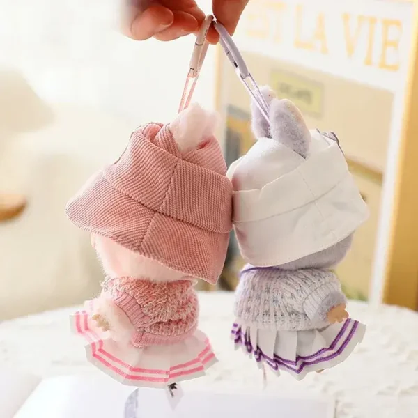 17cm labubu doll clothing set with miniature camera bag