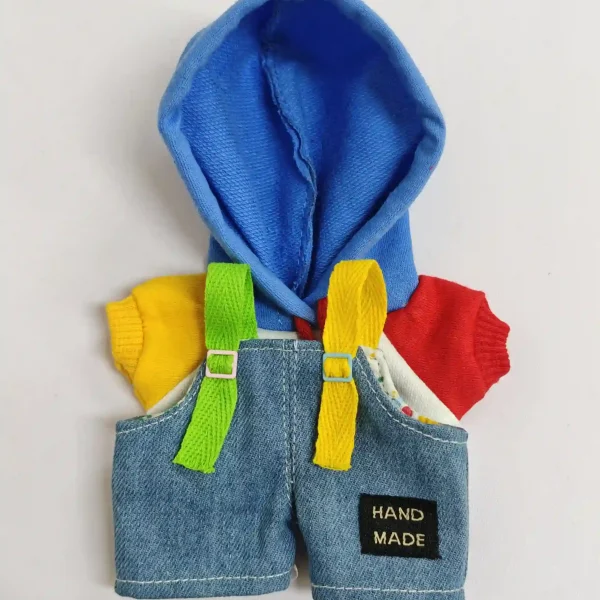 17cm labubu doll denim outfit set vibrant color accents