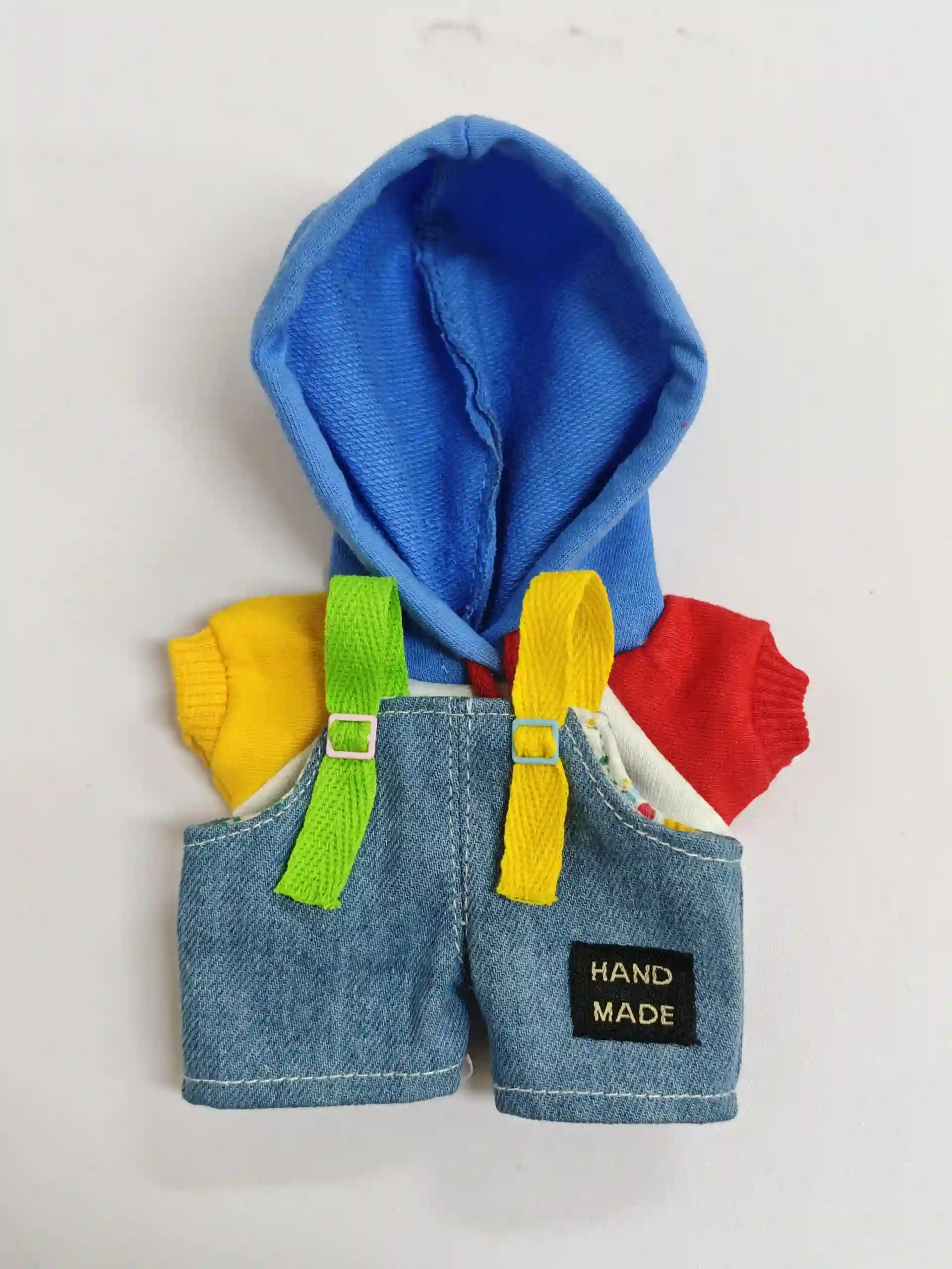 17cm labubu doll denim outfit set vibrant color accents